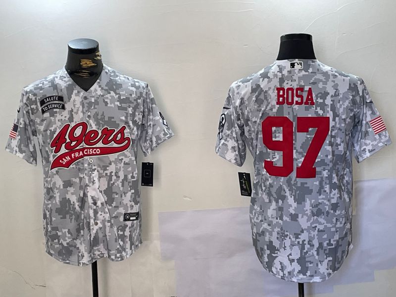 Men San Francisco 49ers #97 Bosa Nike Arctic Camo 2024 Salute to Service Limited NFL Jersey style 1->san francisco 49ers->NFL Jersey